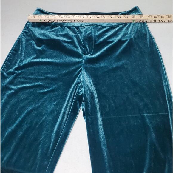Loft Womens Green Velour Pants Size Large Holidays New Years Eve Preppy Scandi - Picture 3 of 5